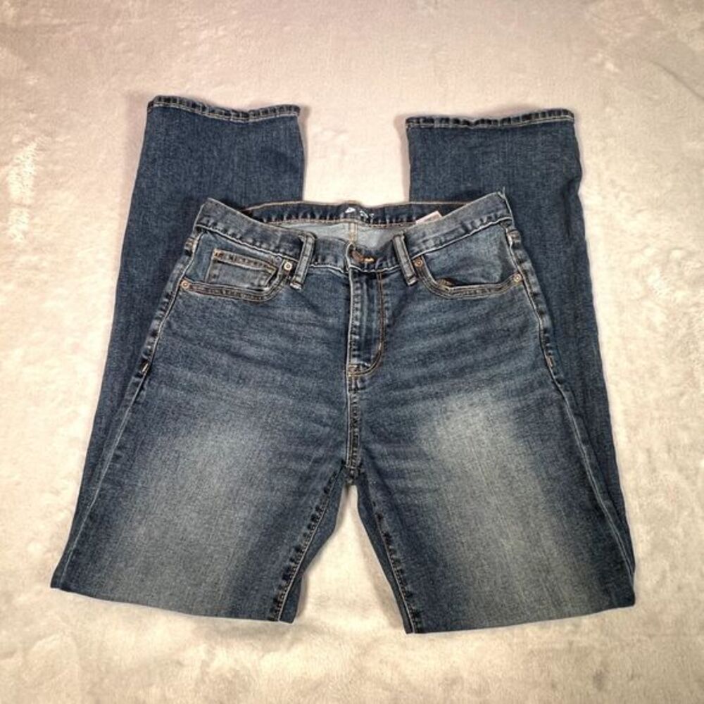 Old Navy Girls Jeans Size 16 Blue Denim High Waisted Straight‎ Leg Adjustable